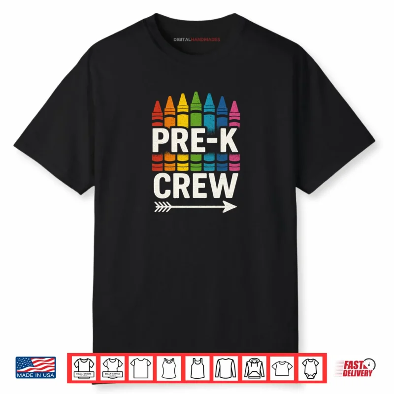 Pre K Crew Teacher Team Squad Hello Back School Graduation Shirt