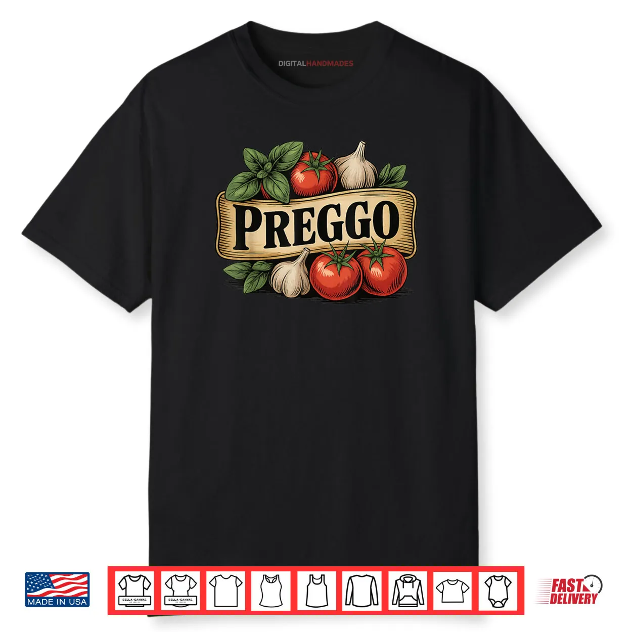 Preggo Costume Pregnancy Announcement Prego Pasta Sauce Shirt