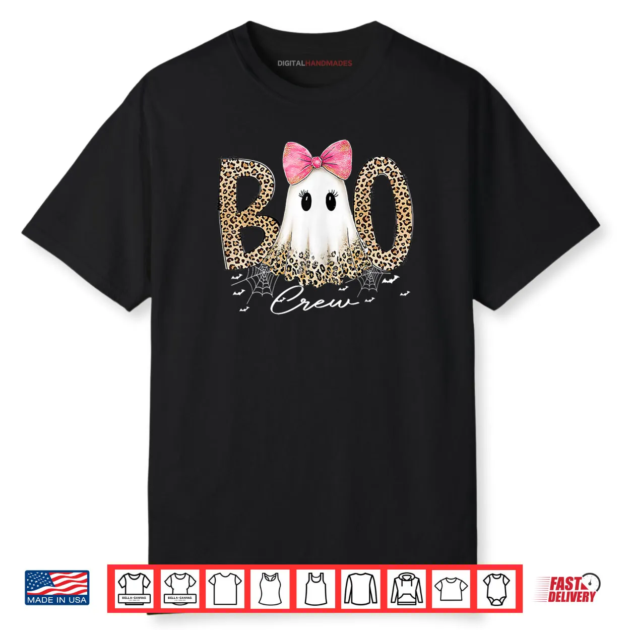 Preppy Leopard Boo Boo Crew Ghost Halloween Shirt