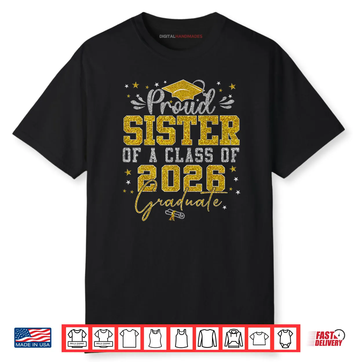 Proud Sister of a Class of 2026 Graduate Senior Graduation Shirt
