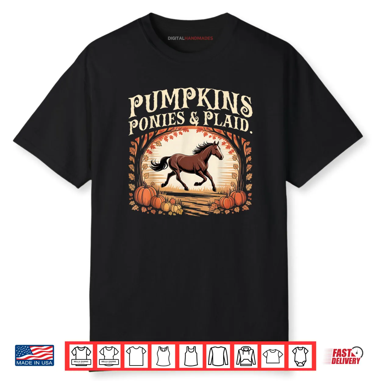 Pumpkins Ponies & Plaid Retro Shirt
