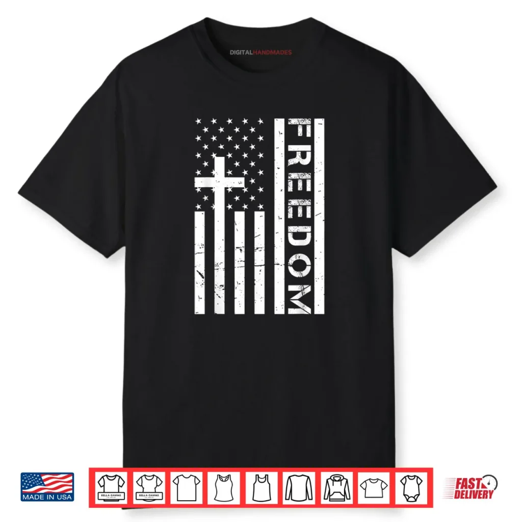 Red Freedom American Flag and Cross Faith Family Freedom Shirt 1 Red Freedom American Flag and Cross Faith Family Freedom Shirt
