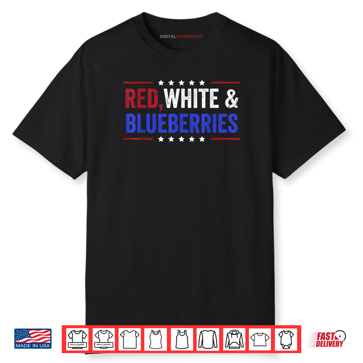 Red White And Blueberries American Patriot Shirt