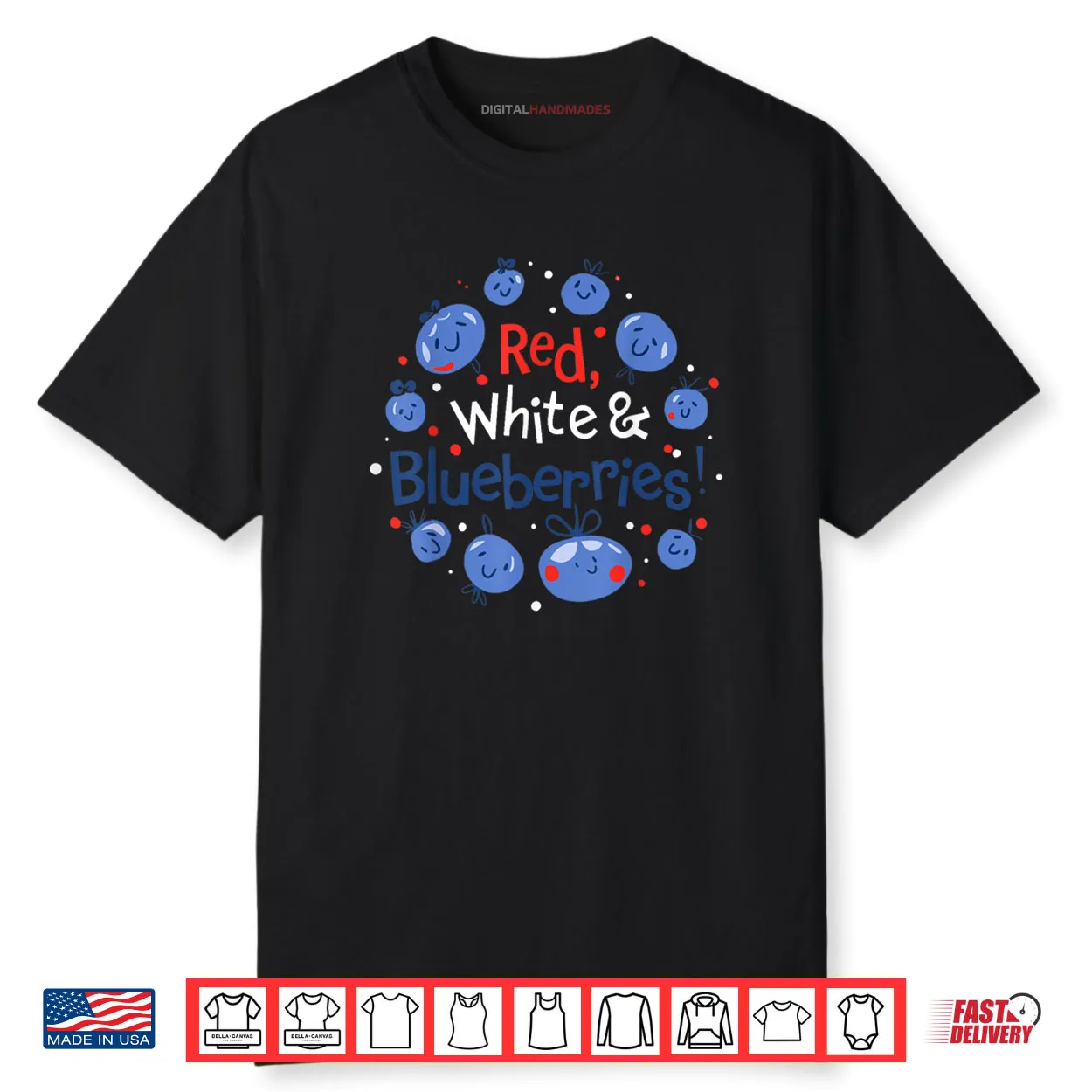 Red White and Blueberries Patriot Shirt