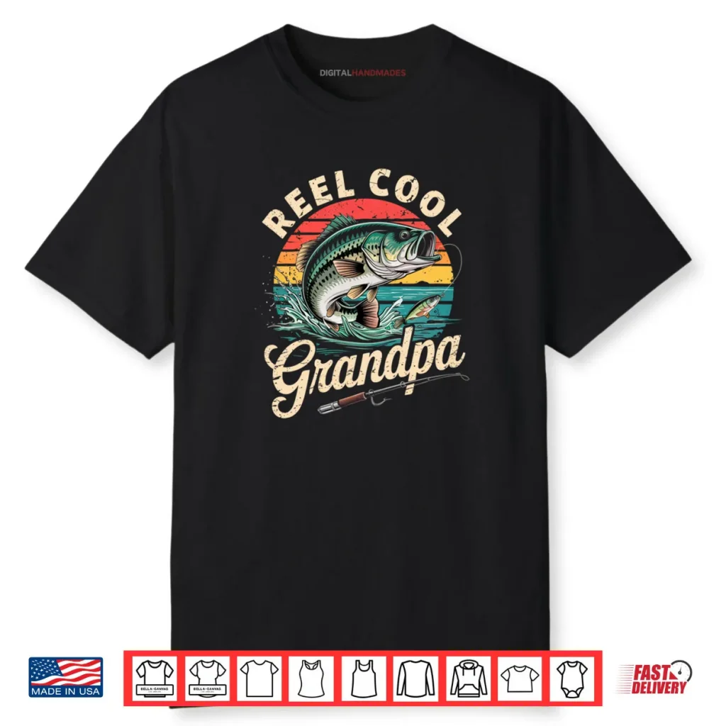 Reel Cool Grandpa Vintage Fishing Matching Father’s Day Shirt