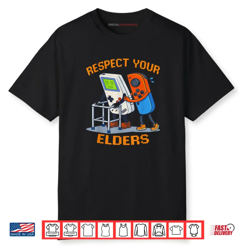 Respect Your Elders Gaming Control 80s Retro Gamer Shirt