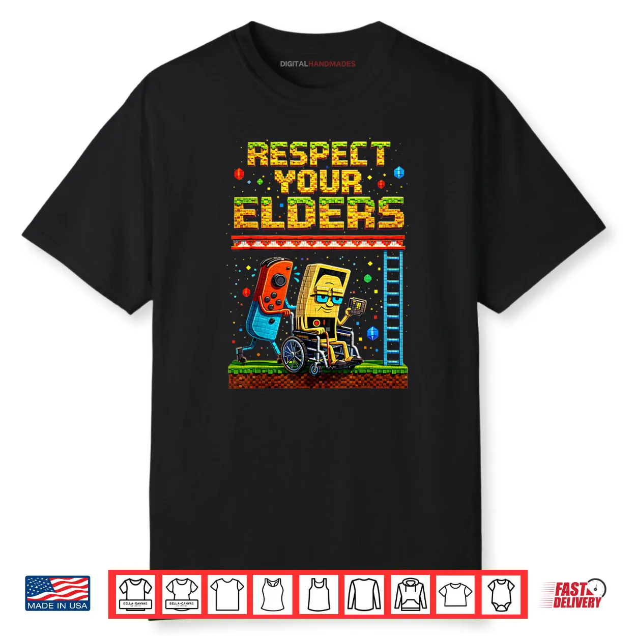 Respect Your Elders Gaming Control Vintage Gaming Shirt
