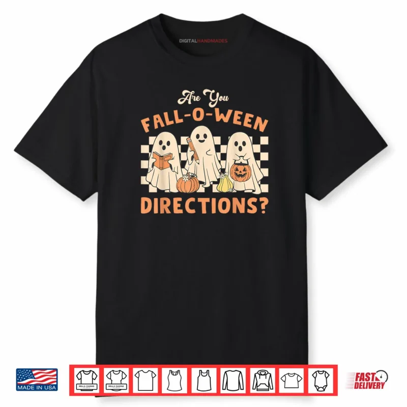 Retro are You Fall O Ween Directions Teacher Halloween Ghost Shirt