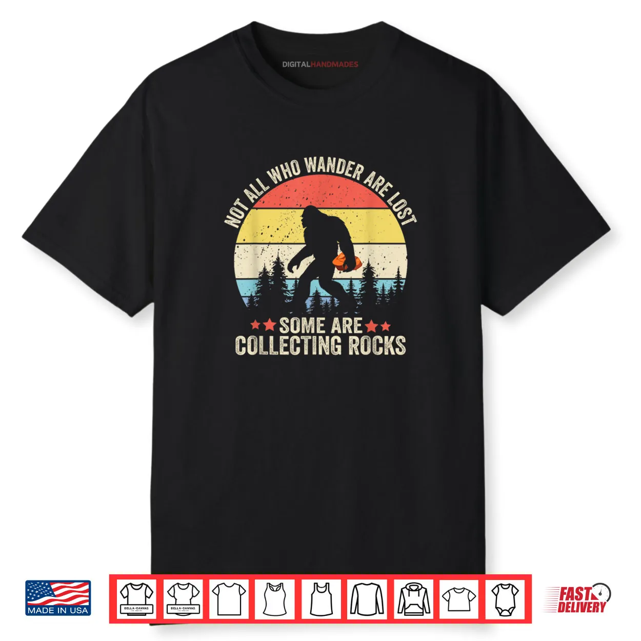 Rock Collector Bigfoot for Geologist Rockhound Geode Hunter Shirt