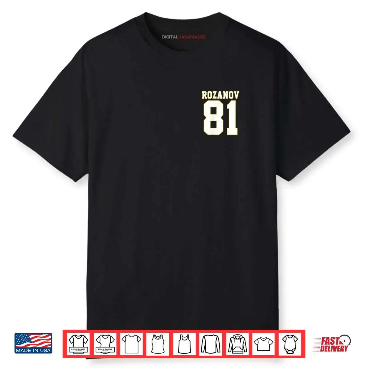 Rozanov 81 Bold Varsity Retro Athletic Number Shirt