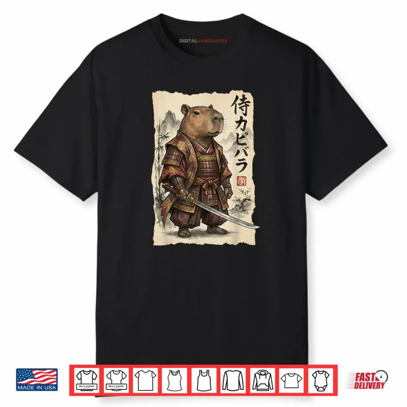 Samurai Capybara Japanese Art Vintage Graphic Animal Shirt