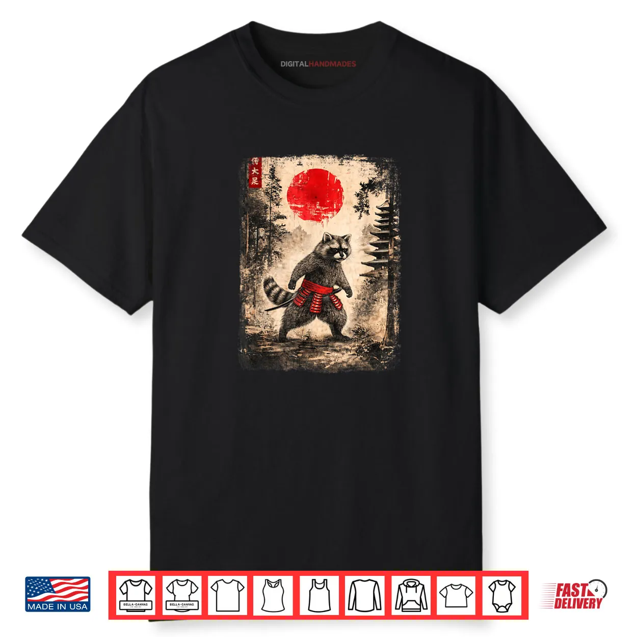 Samurai Raccoon Japanese Art Shirt