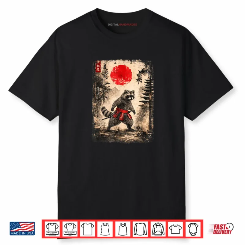 Samurai Raccoon Japanese Art Shirt