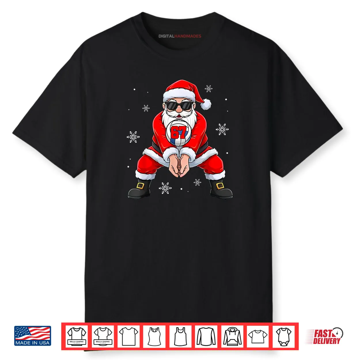 Santa Claus Playing Volleyball Six Seven Christmas Shirt