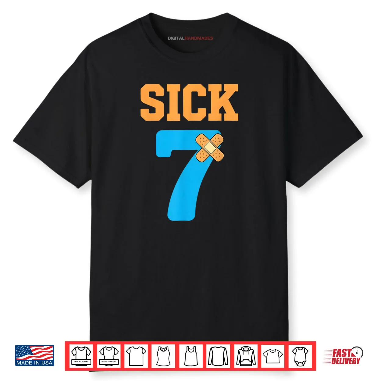 Sick Seven Meme Six Seven Sick 7 Funny Bandage Shirt