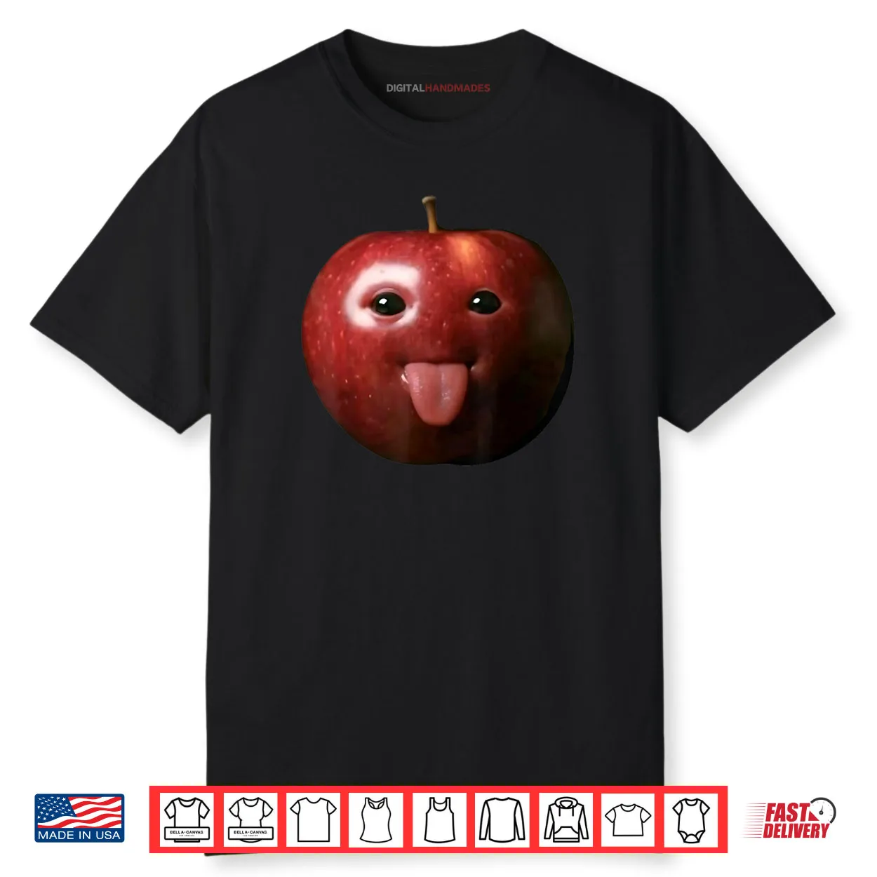 Silly AI Apple gen z Meme BrainRot Humor Tongue Out Shirt