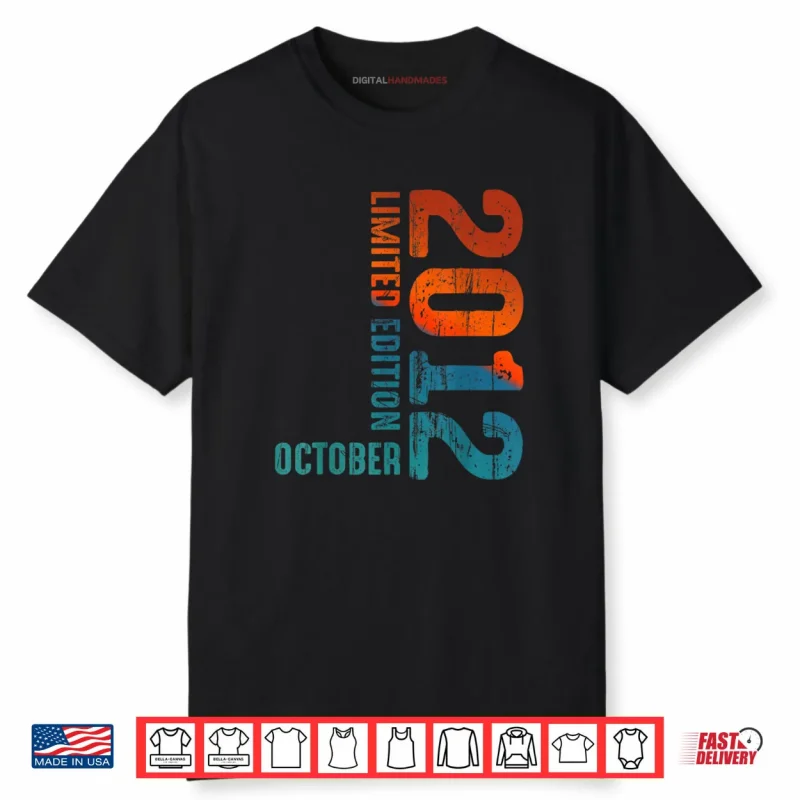 Since 2012 Limited Edition October 2012 Year 2012 Retro 2012 Shirt