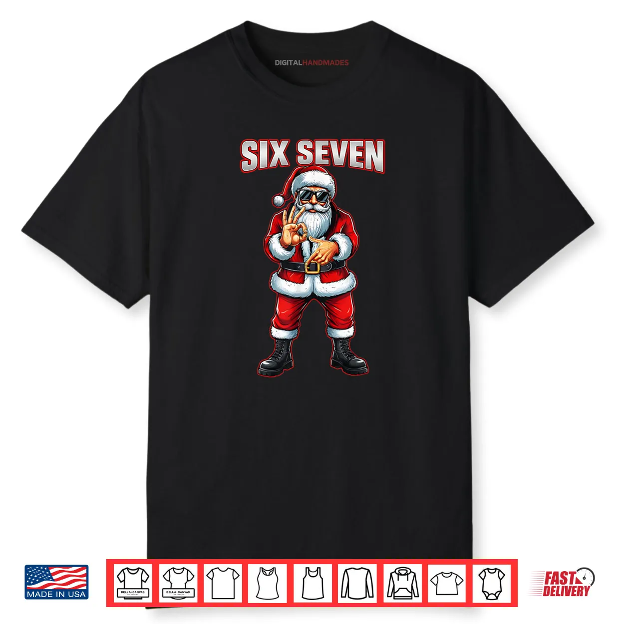Six Seven 6 7 Meme Santa Christmas Shirt