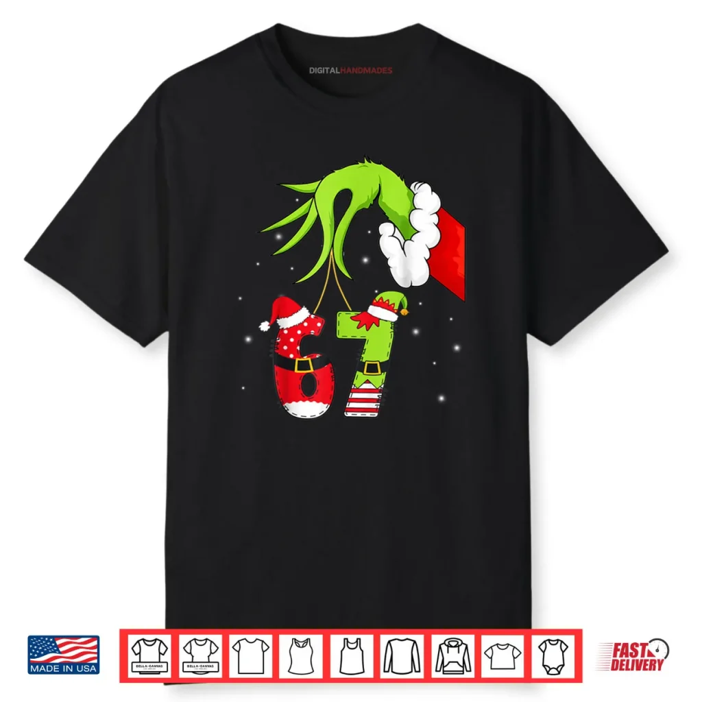 Six Seven 67 Meme 6 7 Elf Santa Christmas Pajamas Kids T Shirt 1 Six Seven 67 Meme 6 7 Elf Santa Christmas Pajamas Kids T Shirt