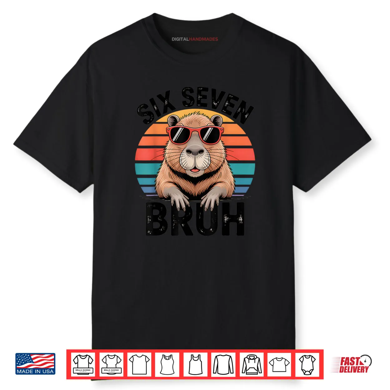 Six Seven Bruh 6 7 Meme Capybara Shirt