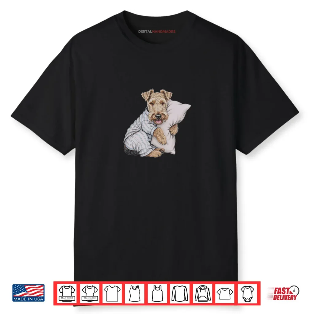 Sleeping Pajama Welsh Terrier Drawing Art Shirt