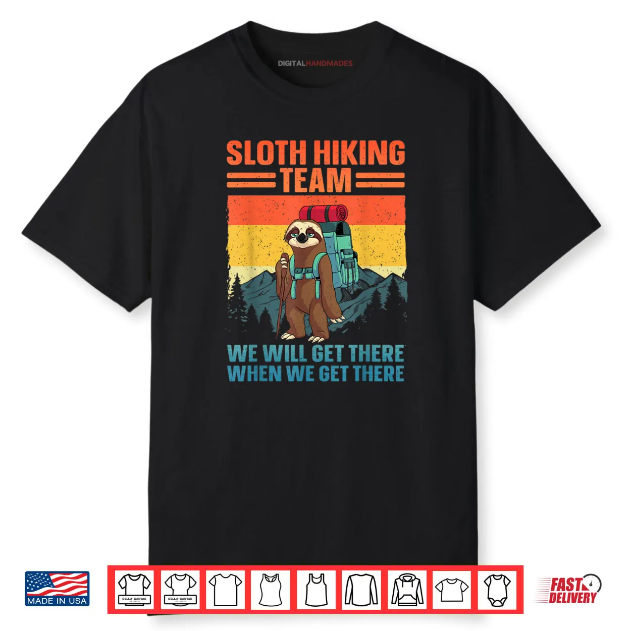 Sloth Hiking Team Gag Hiking Shirt