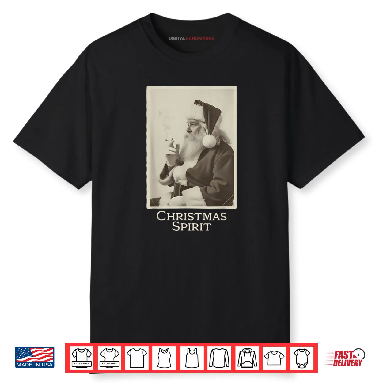 Smoking Santa Claus Christmas Spirit Christmas Vintage Shirt