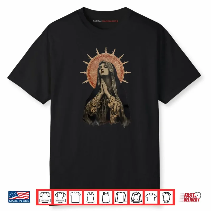 Stained Glass Madonna Prayer Faith Shirt
