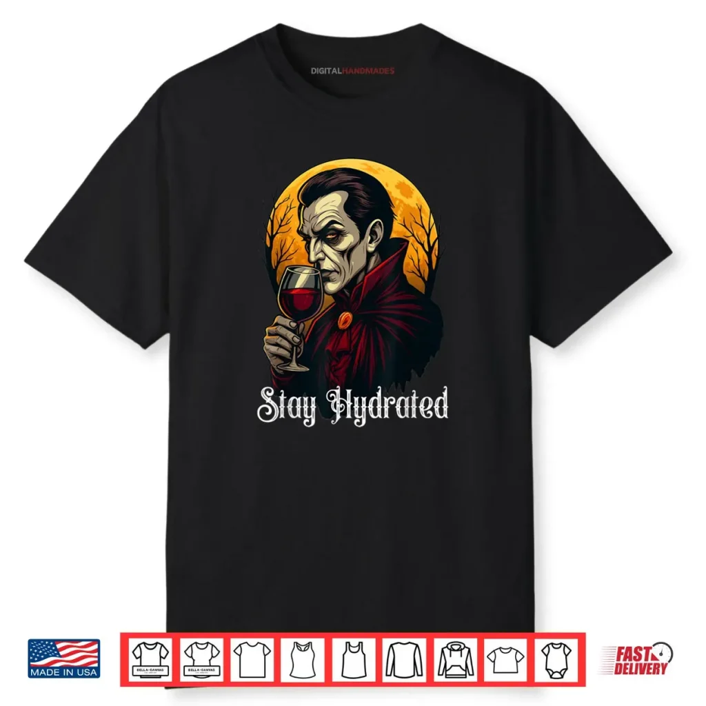 Stay Hydrated Vampire Dracula Glass of Blood Halloween Shirt 1 Stay Hydrated Vampire Dracula Glass of Blood Halloween Shirt