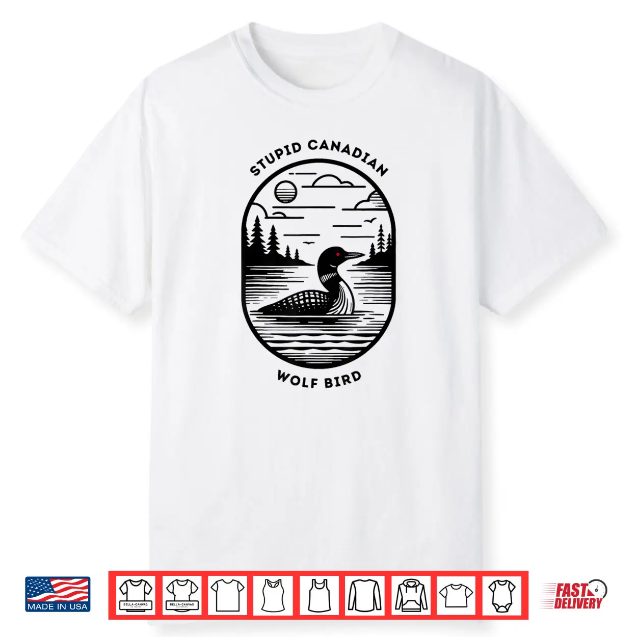 Stupid Canadian Wolf Bird Hockey Romance LGBT Shirt