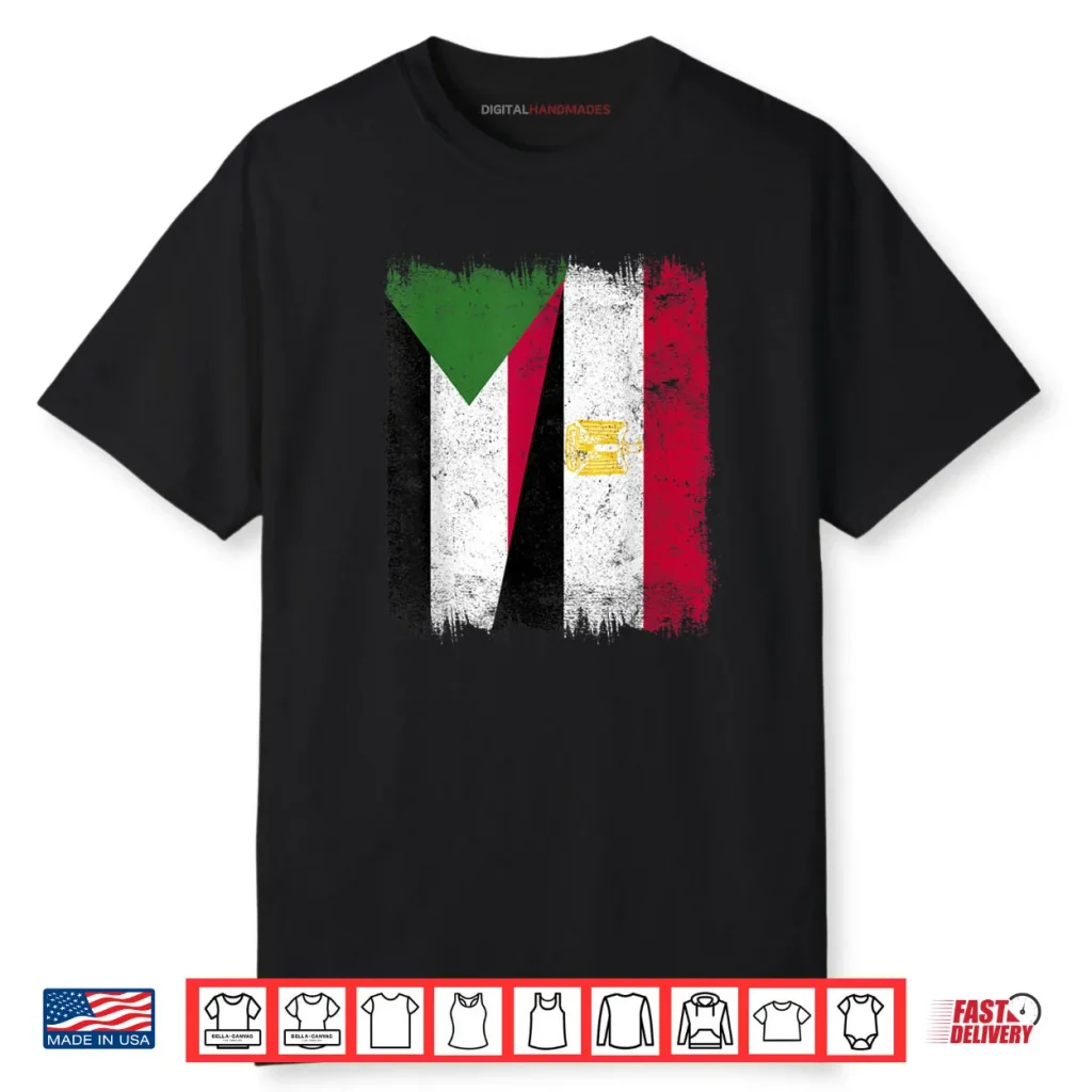 Sudan Egypt Half Flag Sudanese Egyptian Heritage Shirt 1 Sudan Egypt Half Flag Sudanese Egyptian Heritage Shirt