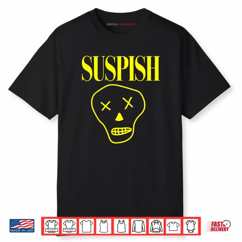 Suspish Skull Design Funny Cartoon Spooky True Crime Shirt