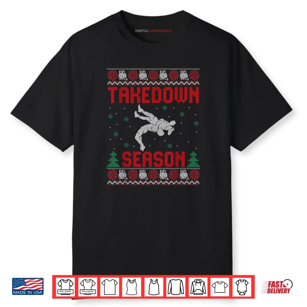 Takedown Season Christmas Guys Wrestling Ugly Xmas Sweaters Shirt 1 Takedown Season Christmas Guys Wrestling Ugly Xmas Sweaters Shirt
