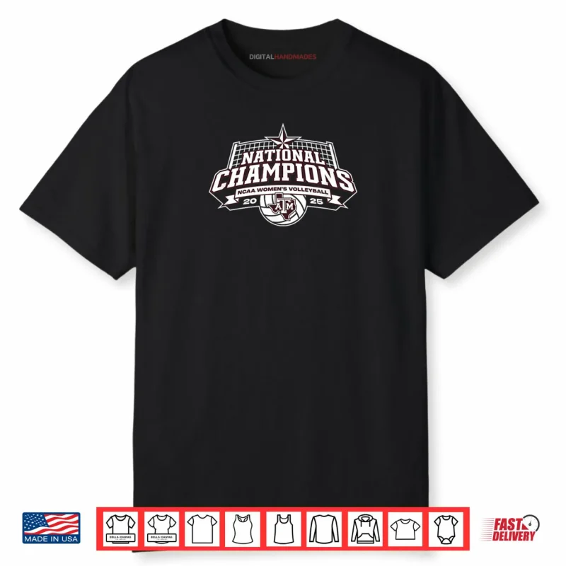 Texas A&M Aggies National Champs 2025 Volleyball Icon Black Shirt