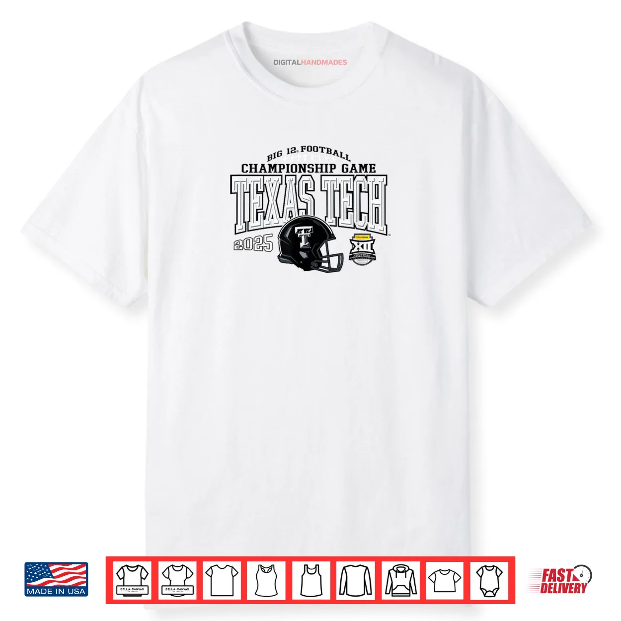 Texas Tech Red Raiders Big 12 Championship 2025 Football Red Shirt