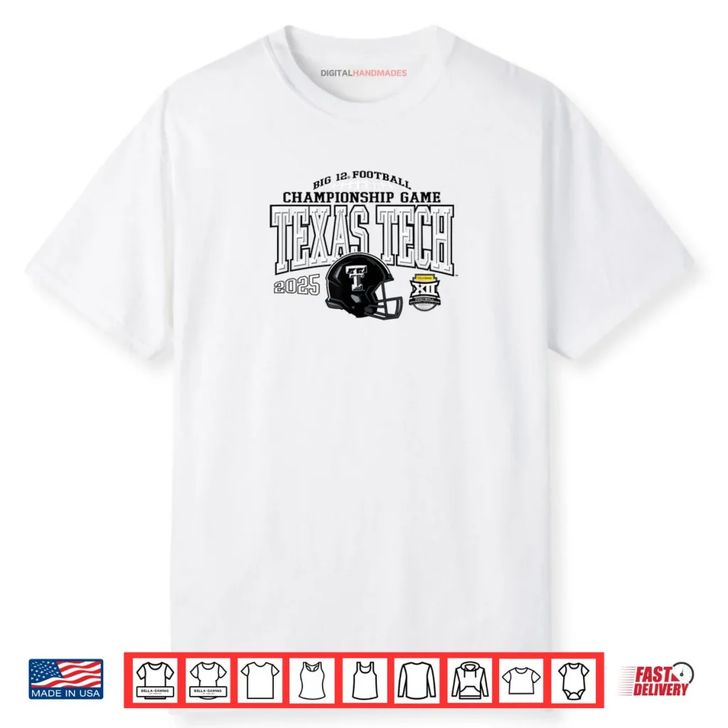 Texas Tech Red Raiders Big 12 Championship 2025 Football Red Shirt 1 Texas Tech Red Raiders Big 12 Championship 2025 Football Red Shirt