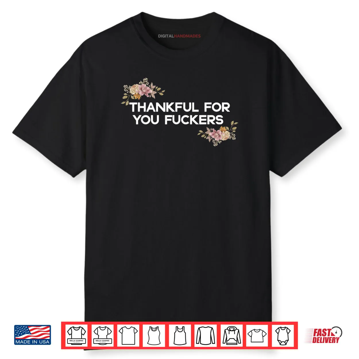 Thankful for You Fuckers Funny Retro Thanksgiving Shirt