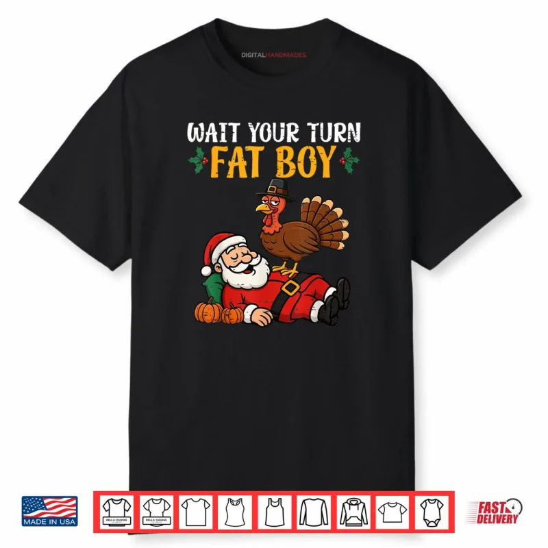 Thanksgiving Christmas Turkey vs Santa Shirt
