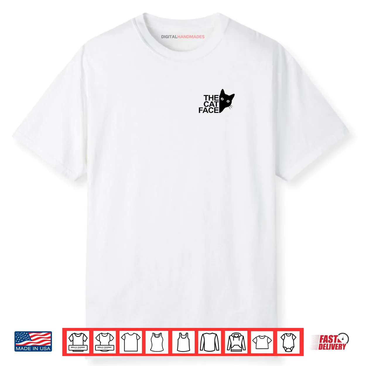 The Cat Face Funny Design Women Men Girl Boy Cute Kitty Shirt