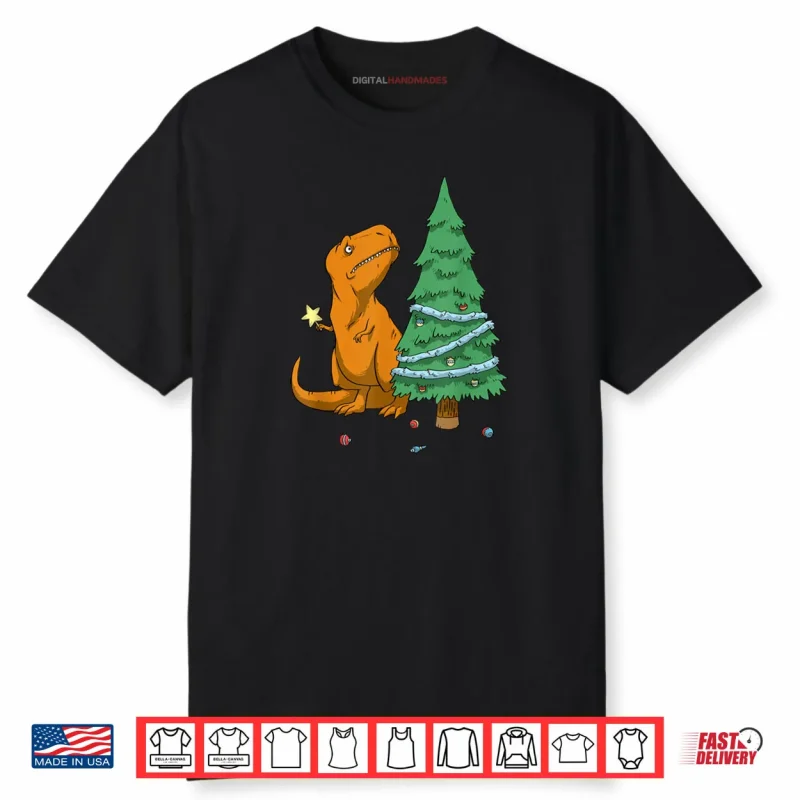The Struggle is Real Sad T Rex Decorating Christmas Tree Shirt