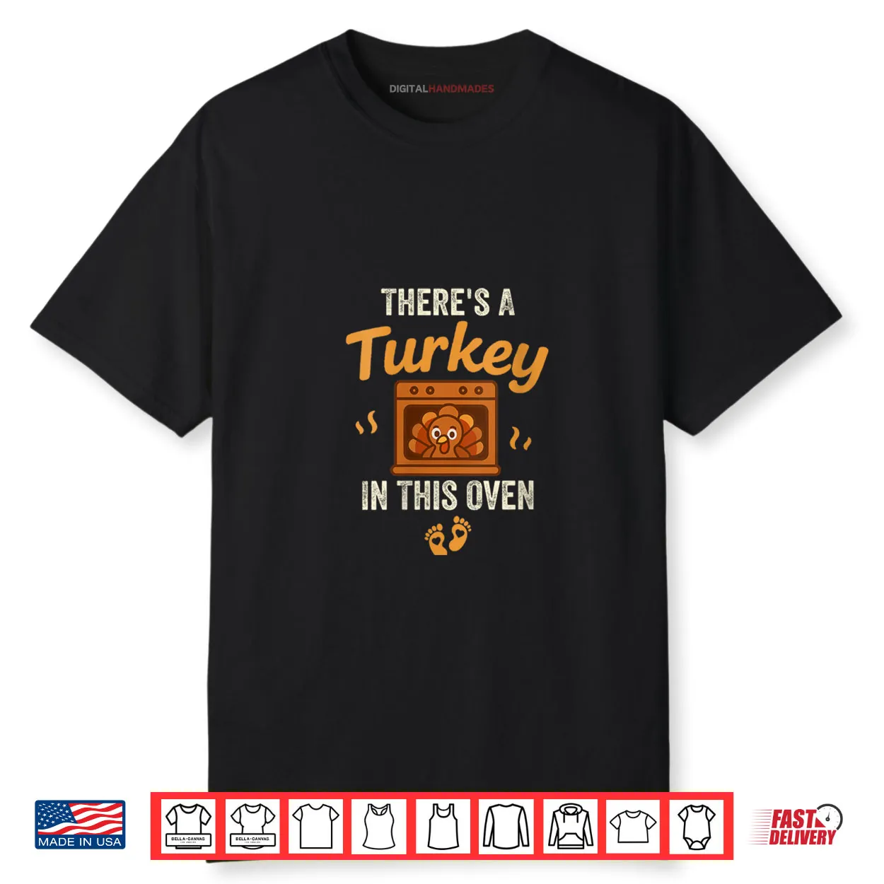 There’s A Turkey in This Oven Funny Thanksgiving Pregnancy Shirt