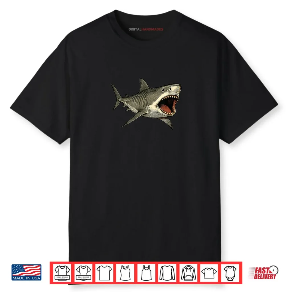 Tiger Shark with Open Mouth Ocean Shirt 1 Tiger Shark with Open Mouth Ocean Shirt