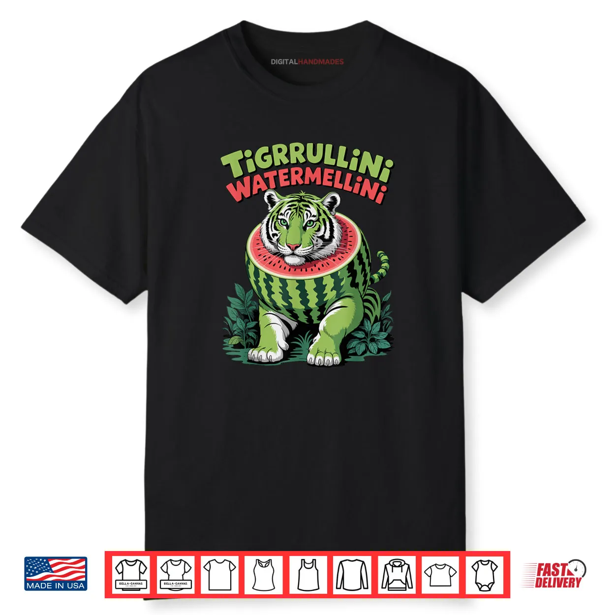 Tigrrullini Watermellini Italian Brainrot Meme Shirt