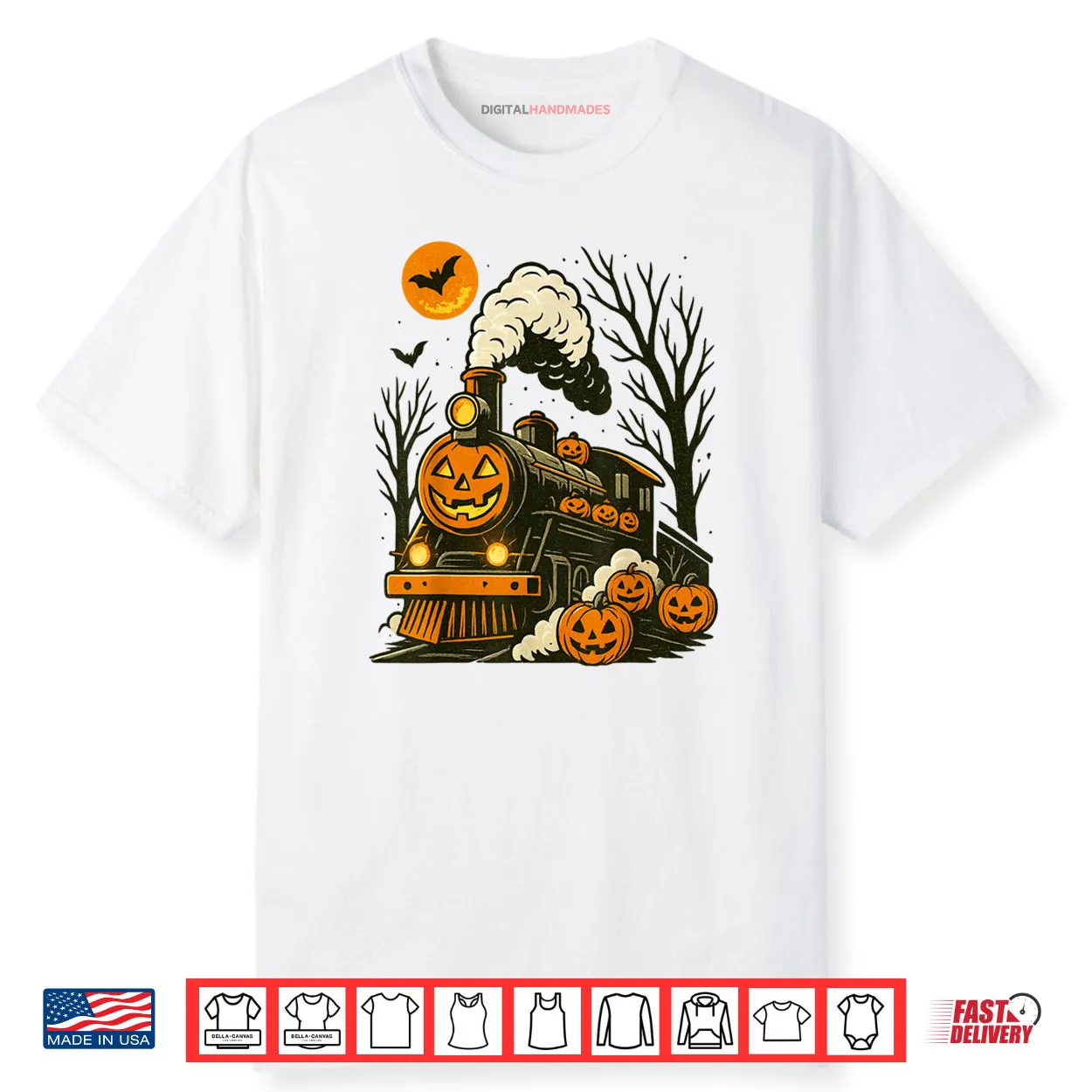 Trains Pumpkin Halloween Shirt