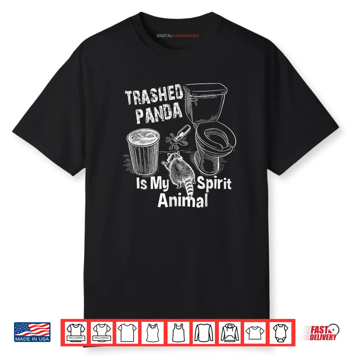 Trashed Panda is My Spirit Animal Funny Racoon Meme Shirt