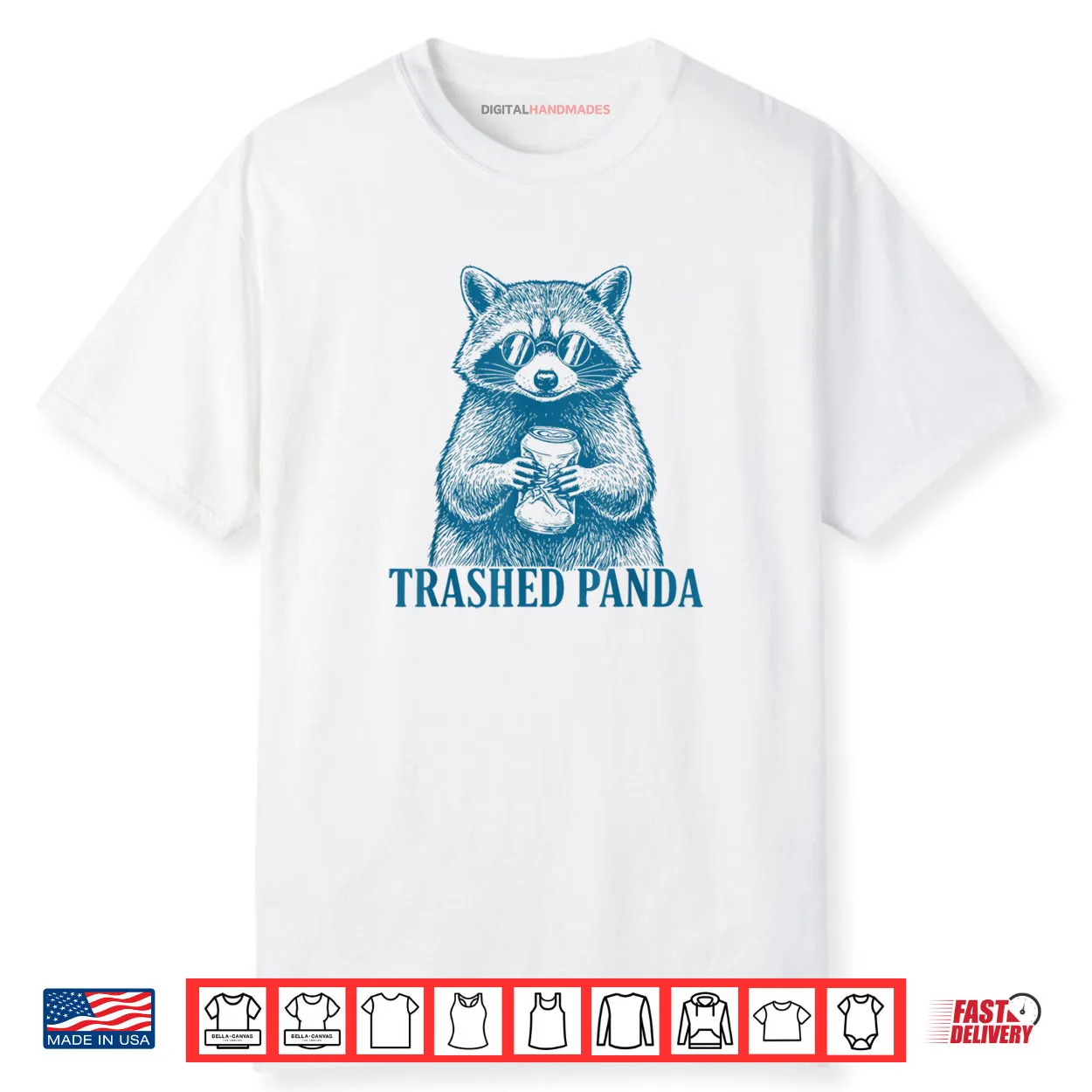 Trashed Panda Racoon Gets Drunk Raccoon Meme Shirt