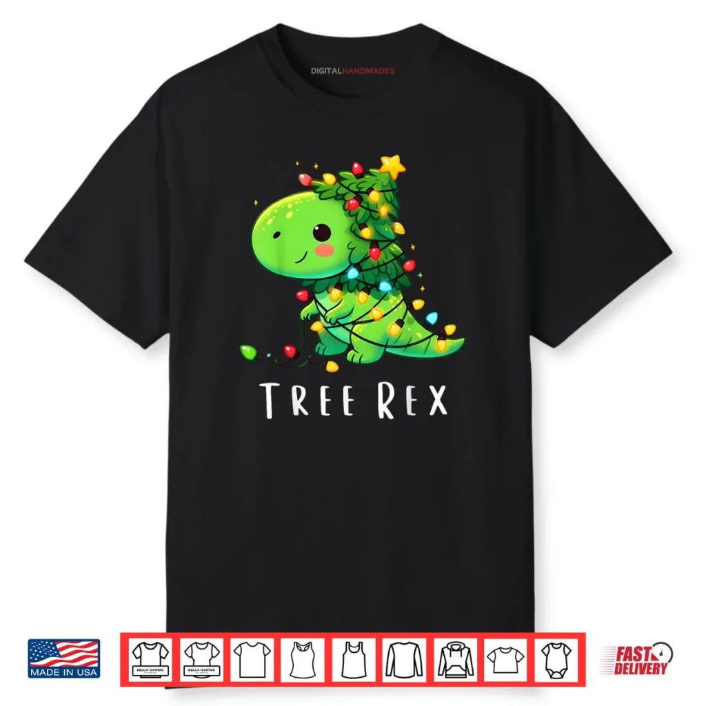 Tree Rex Xmas Trex Boys Toddler Christmas Dinosaur Shirt