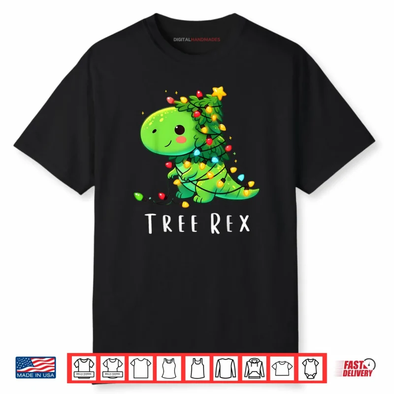 Tree Rex Xmas Trex Boys Toddler Christmas Dinosaur Shirt