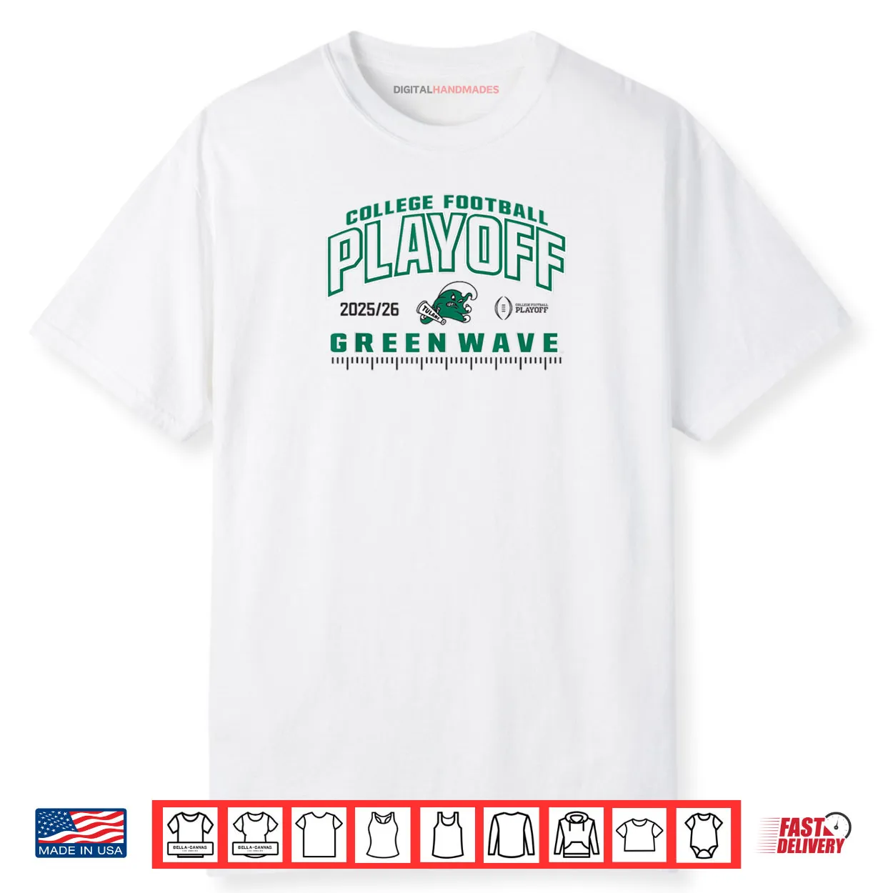 Tulane Green Wave College Football Playoff CFP 2025 26 Blue Shirt