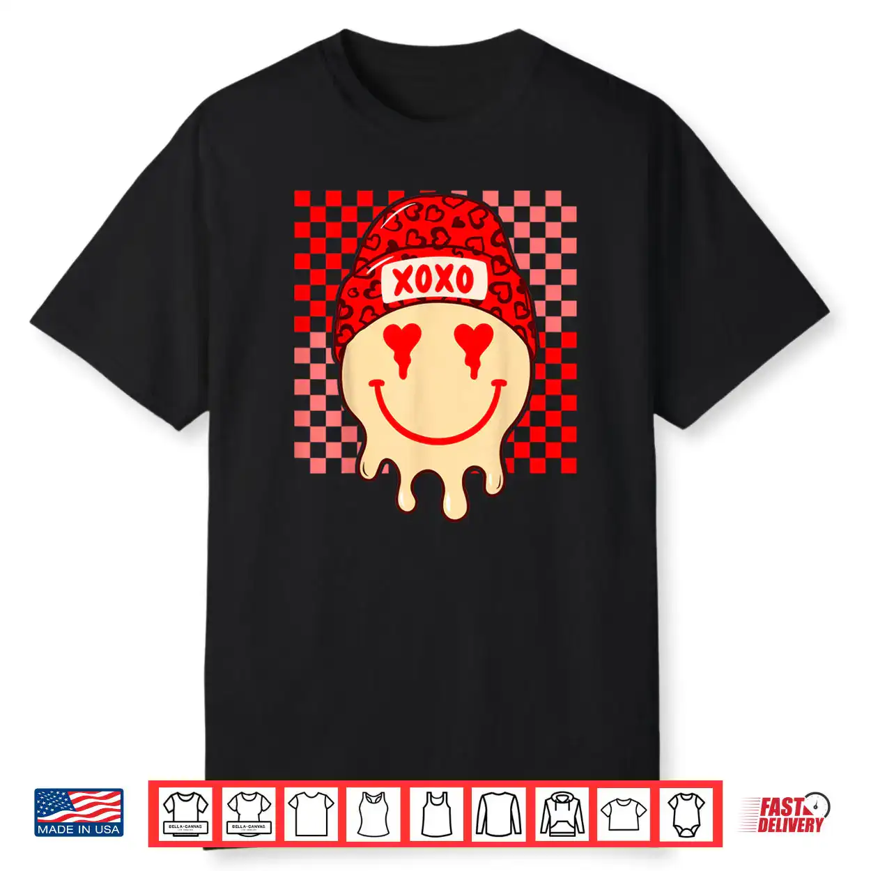 Valentine Vibes XOXO Heart Leopard Melted Outfit Shirt